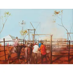 Hugh Sawrey, Yarding the Killers NT, oil on canvas