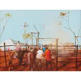 Hugh Sawrey, Yarding the Killers NT, oil on canvas