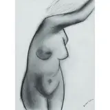Robert Dickerson, Female Nude, charcoal on paper