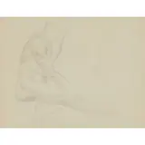William Dobell, Male Nude, pencil on paper