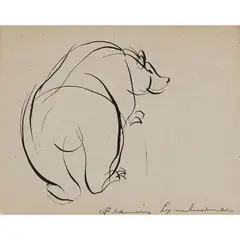 Polar Bear by Francis Lymburner, ink on paper, sold Jun 2026
