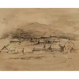 Russell Drysdale, Townscape, ink and wash on paper