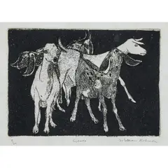 William Robinson, Goats, c.1981, etching, ed. 6/20