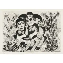 Mirka Mora, Lovers' Garden, 1977, lithograph, ed. 7/12