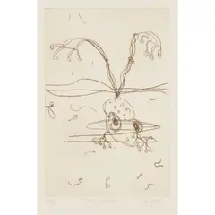 John Olsen, Frog Jumping, 1975, etching A/P