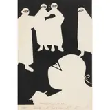 Eric Anchor Thake, Introductions at R.C.H. Mr Thake - Dr So and So... Dr... Dr... Dr..., 1959, linocut
