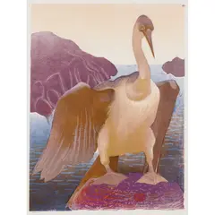 Murray Griffin, Australian Darter, c.1974, linocut, ed. 25/27