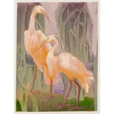 Murray Griffin, Golden Heron, c.1960, linocut, ed. 13/25