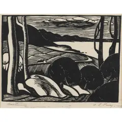 Adelaide Perry, (South Coast), 1925, linocut