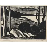 Adelaide Perry, (South Coast), 1925, linocut