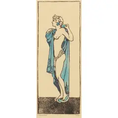 Ma Mahood, Classical Figure, 1926, linocut