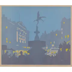 Hall Thorpe, Piccadilly, c.1922, colour woodcut