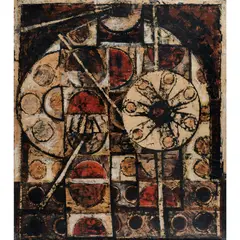 The Warrior by Leonard French, 1963, mixed media on paper on board, sold Mar 2025