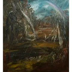 Arthur Boyd, Landscape with Rainbow, 1973, oil on canvas