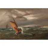 Haughton Forrest, (Pilot Boat to the Rescue - Goodwin Sands), oil on board
