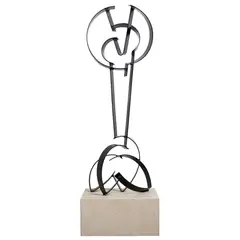 Lenton Parr, (Abstract Form), c.1990s, powder coated steel on marble base