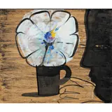 Charles Blackman, (White Flower in Cup), oil on board