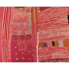 Ginger Wikilyiri, (Language group: Pitjantjatjar), synthetic polymer paint on linen