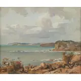 Robert Johnson, Newport Coast, oil on canvas laid on board