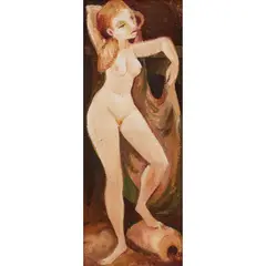Bill Coleman, Standing Girl, oil on board