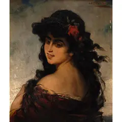 Nathaniel Sichel, Portrait of a Jewish Girl, oil on panel