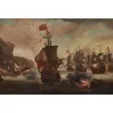 Adriaen van Diest, English Man O' War Engaged in Battle with Ships of the Ottoman Empire, oil on canvas