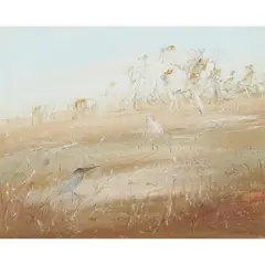 Arthur Boyd, Figure in Landscape with Bird, oil on canvas