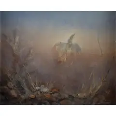 Helen Lempriere, A Desert Dawn, mixed media on board