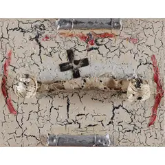 Bombs by Elwyn Lynn, 1992, mixed media on canvas, sold Dec 2024