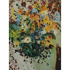 John Olsen, Who Said They Might Assume These Blossoms, 1969, oil on board