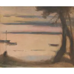 Clarice Beckett, Dusk, oil on canvas laid on board