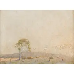 Tom Roberts, Tree in Mist, oil on board