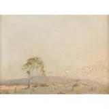Tom Roberts, Tree in Mist, oil on board