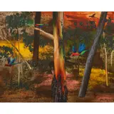 Albert Tucker, (Flying Parrots), oil on composition board