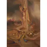 James Gleeson, (Nude Male Figure against Surreal Landscape), oil on board