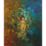 David Boyd, (Nude Amidst Flowering Foliage), oil on board