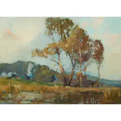 Mullet Creek by Sydney Long, oil on canvas, sold Oct 2024
