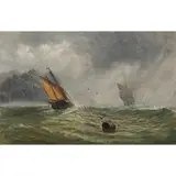 Haughton Forrest, Ships on Stormy Seas near Cape Raoul (Tasmania)