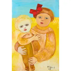 Mirka Mora, Mother & Child, 2005, oil on canvas