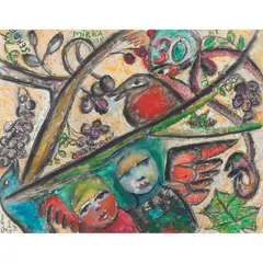 Mirka Mora, Dreamy Lovers, 2008, mixed media on paper