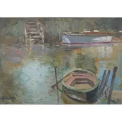 Sara Levi, The Ferry Boat, 1920, oil on board