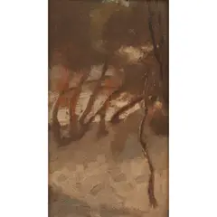 Mary Meyer, (Ti-Tree at Black Rock), oil on wood panel