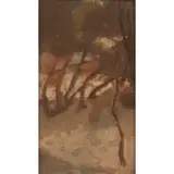 Mary Meyer, (Ti-Tree at Black Rock), oil on wood panel