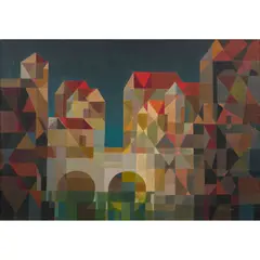 Roma Thompson, The White Bridge, Venice, c.1985, oil on canvas laid on board