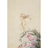 (Sweet Pea Fairy) by Ida Rentoul Outhwaite, ink and watercolour on paper, sold Sep 2024