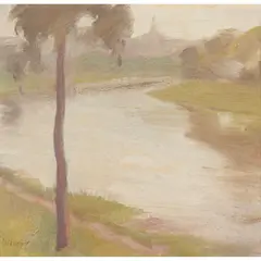 Mary Meyer, (The Yarra River), oil on board
