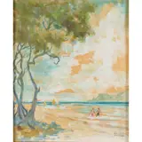 Esther Paterson, Tea Tree at Port Phillip Bay, oil on card