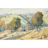 Eveline Winifred Syme, Rolling Hills, watercolour on paper