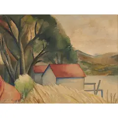 Eileen Berndt, Boatshed, c.1930, watercolour on paper