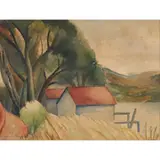Eileen Berndt, Boatshed, c.1930, watercolour on paper